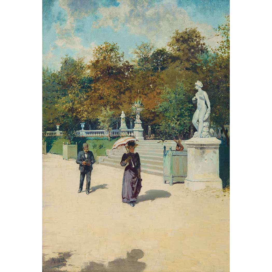 Appraisal: Jose Marin-Baldo Spanish - Au Jardin Du Luxembourg Signed M