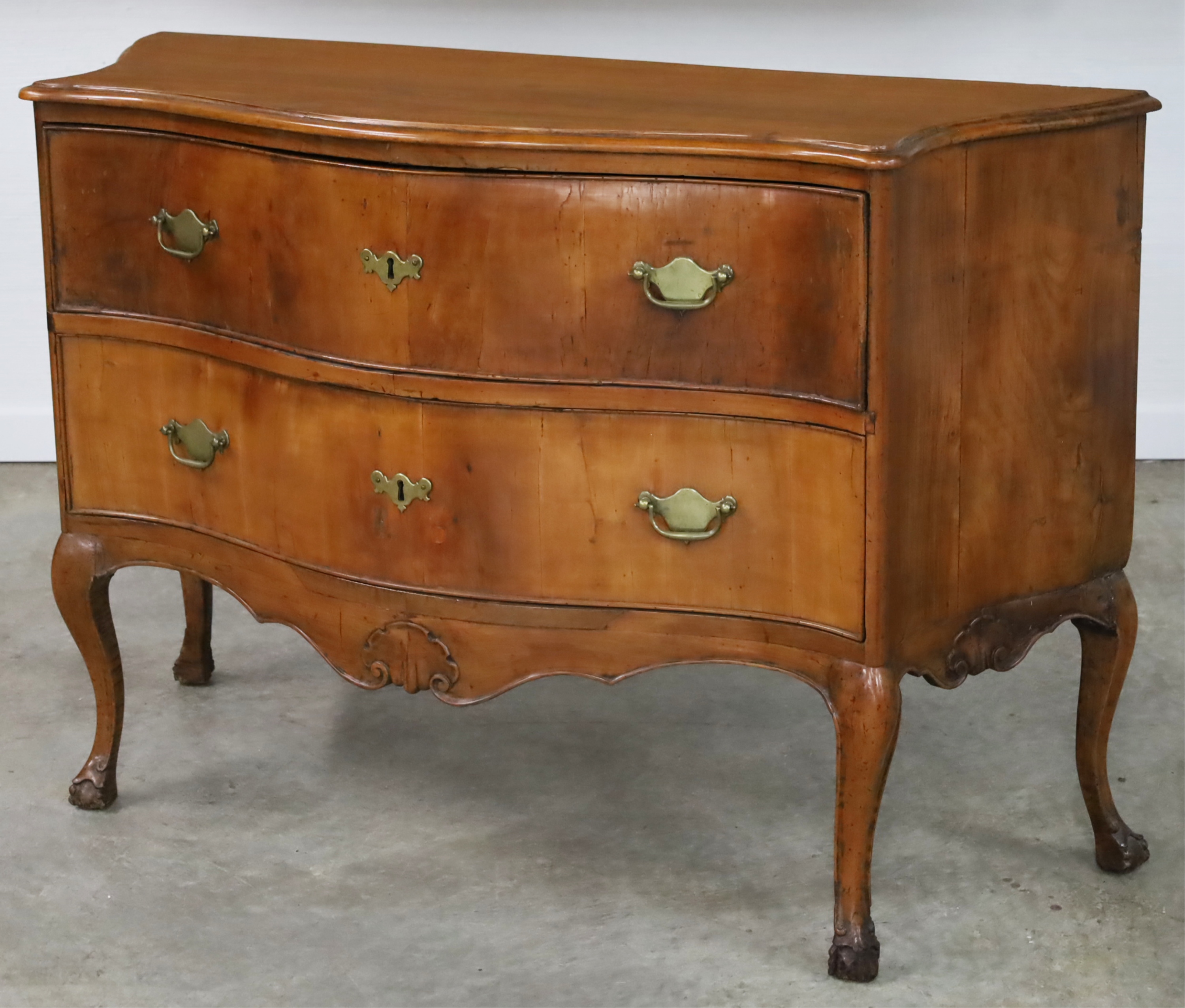 Appraisal: LATE TH TH C DUTCH ANGLO SERPENTINE COMMODE Dutch Anglo