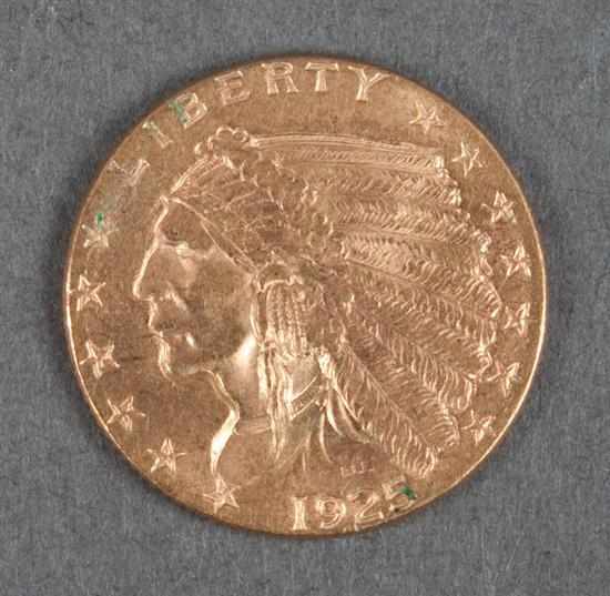 Appraisal: United States Indian head type gold quarter eagle -D EF-