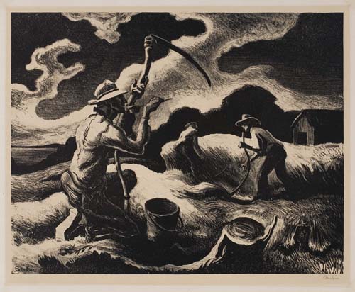 Appraisal: THOMAS HART BENTON Island Hay Lithograph x mm x inches