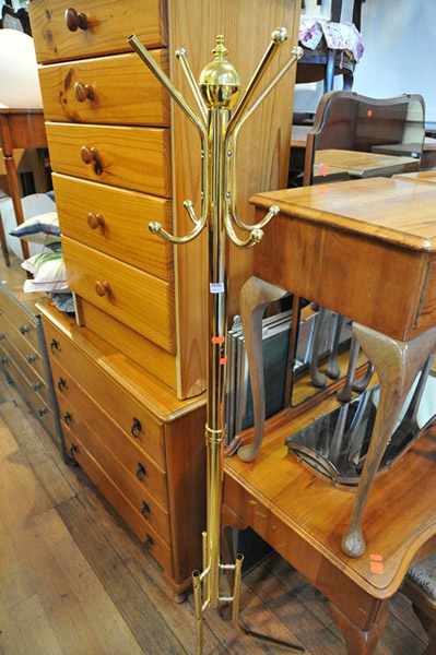 Appraisal: A BRASS PLATED CLOTHES STAND