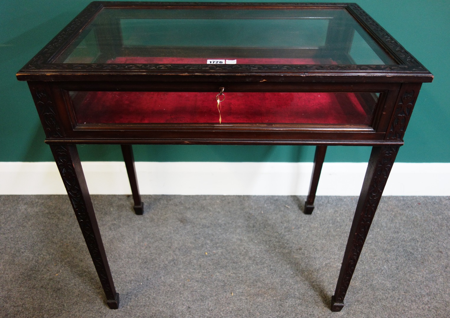 Appraisal: A late th century rectangular bijouterie table with blind fret