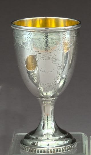 Appraisal: Attractive Gale and Willis New York Sterling Silver Presentation Goblet