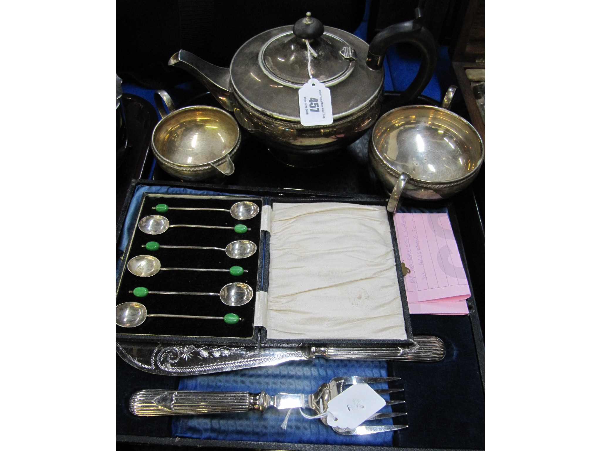 Appraisal: A tray lot of EP - tea service spoon set