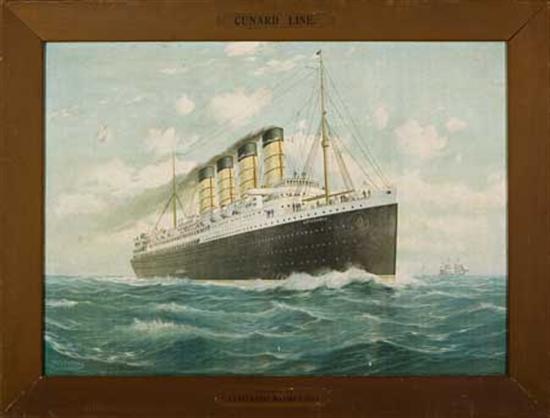 Appraisal: CUNARD LINE Lusitania Steamships Lusitania - Mauretania Large travel agency