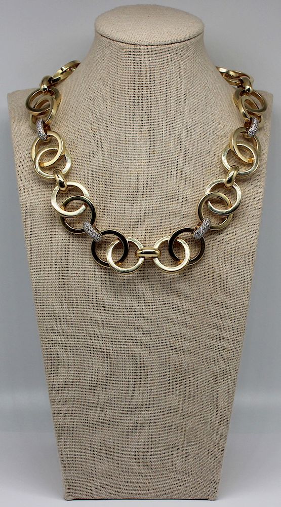 Appraisal: JEWELRY kt Gold and Diamond Necklace kt yellow gold necklace