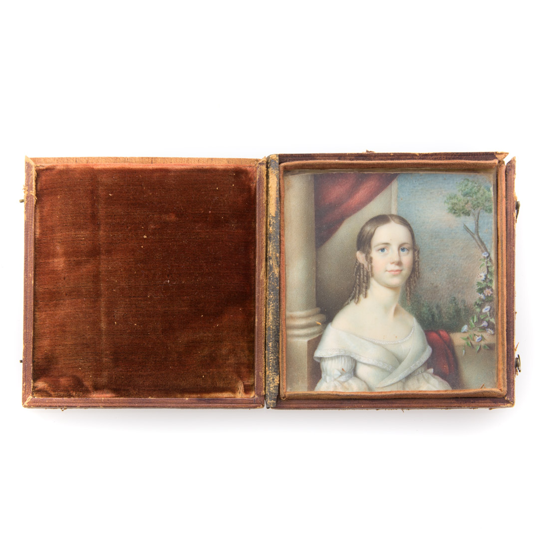 Appraisal: American portrait miniature watercolor Portrait of a young lady from