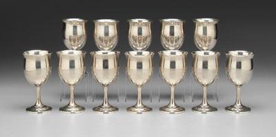 Appraisal: Set of sterling goblets flared rims Reed Barton H no