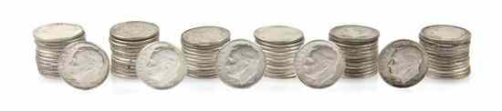 Appraisal: A Group of U S Roosevelt Silver Dimes comprising approximately