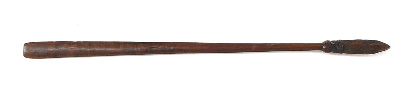 Appraisal: MAORI WOODEN CEREMONIAL CLUB Early th CenturyWith spatulate blade and