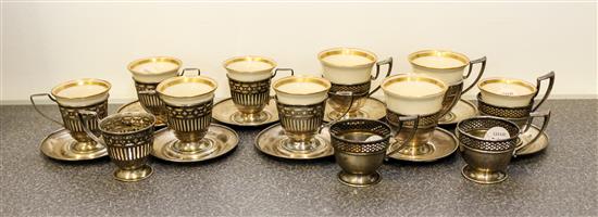 Appraisal: Sale Lot A Set of Nine American Silver Demitasse Cups