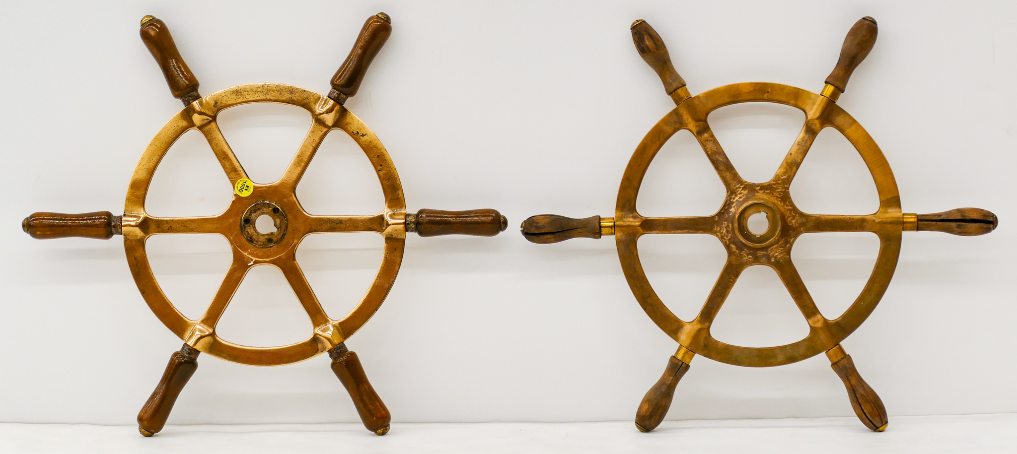 Appraisal: Pair Metal Wood Ships Wheels - Diameter ''