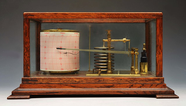 Appraisal: A SHORT MASON BAROGRAPH with eight diaphragm vaccum bellows and