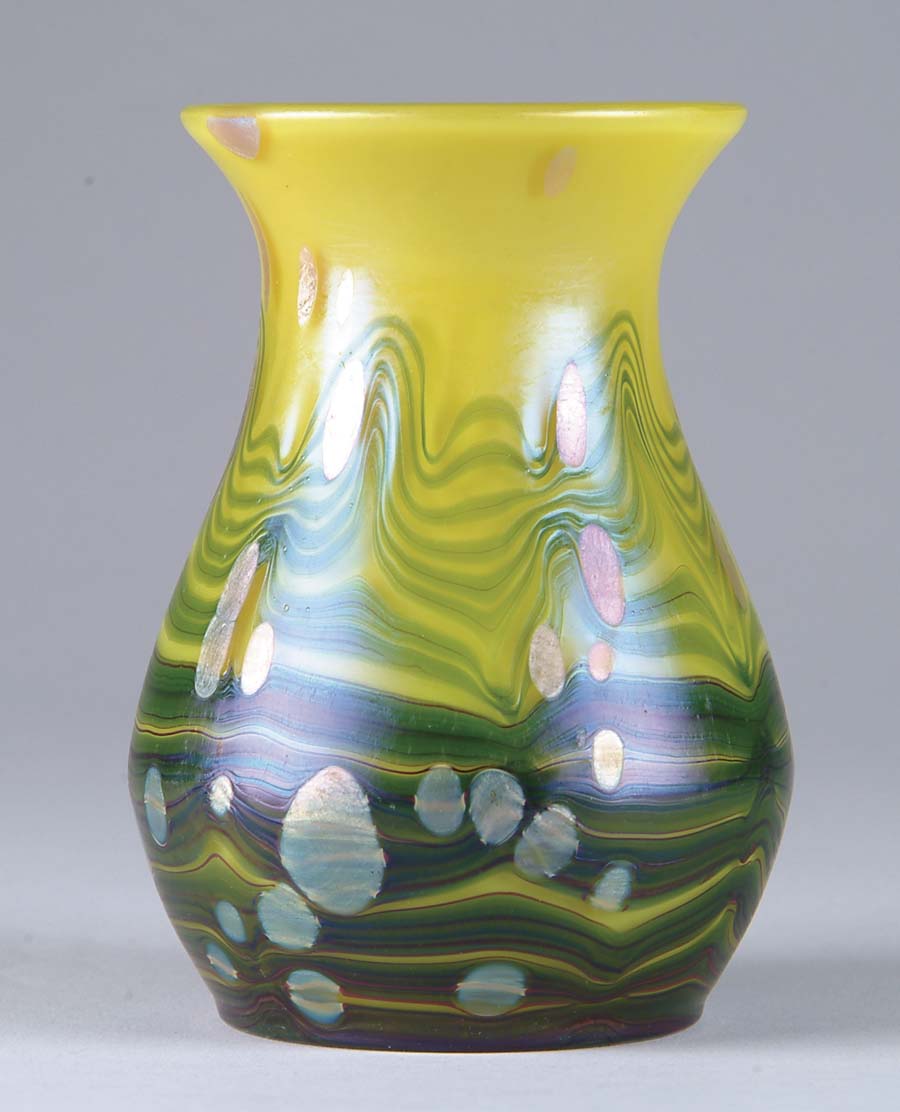 Appraisal: LOETZ PHANOMEN CYTISUS VASE Rare Loetz Phanomen vase has yellow