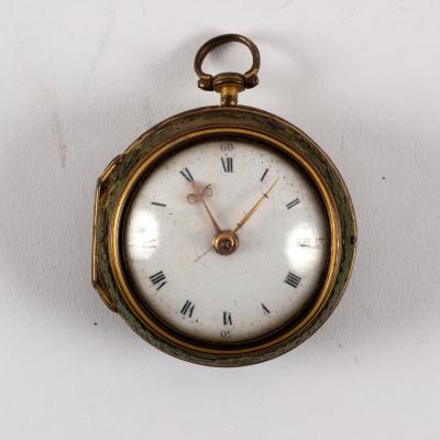 Appraisal: A pair-cased gilt metal verge pocket watch William Chatham London