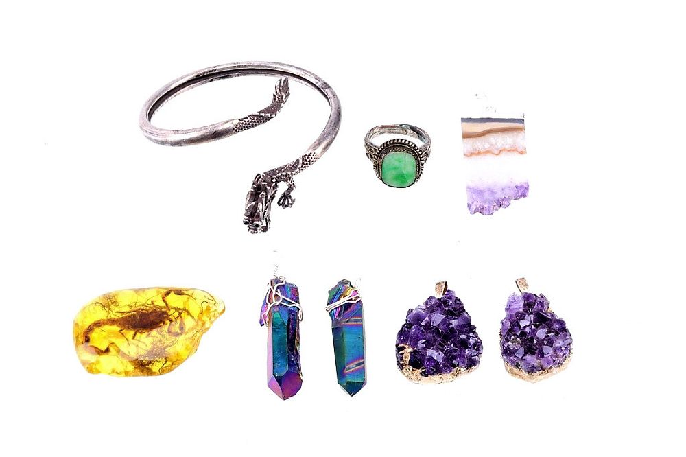 Appraisal: Precious Stone Pendant Silver Jewelry Collection Featured in this lot