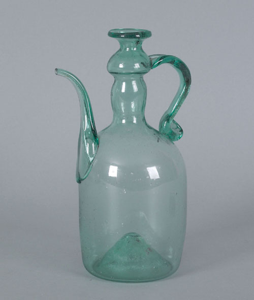 Appraisal: Blown aqua glass lamp filler th c h