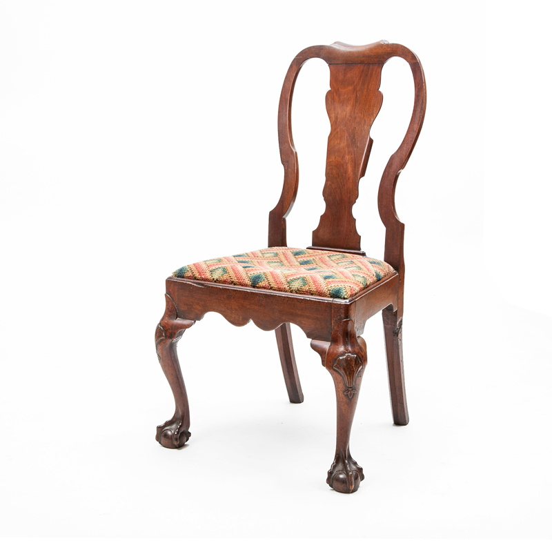 Appraisal: CHIPPENDALE CARVED MAHOGANY SIDE CHAIR in x in x in