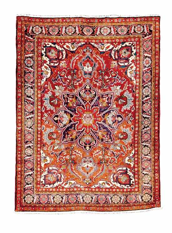 Appraisal: Persian Heriz carpet ' '' x ' '' Back Inquiry