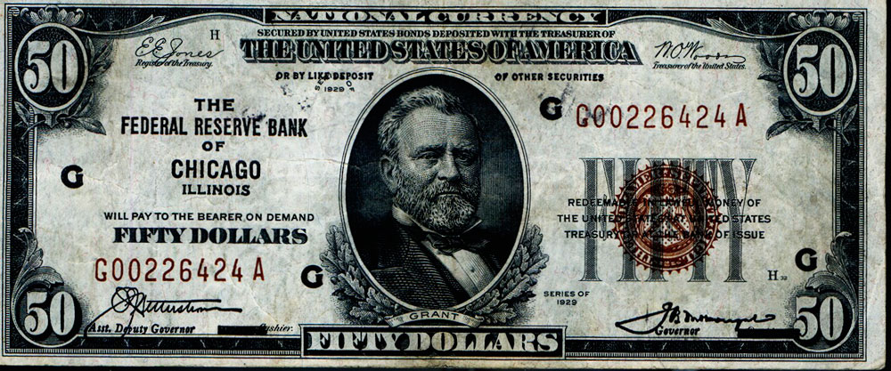 Appraisal: - Series Note Series Federal Reserve Bank note issued by