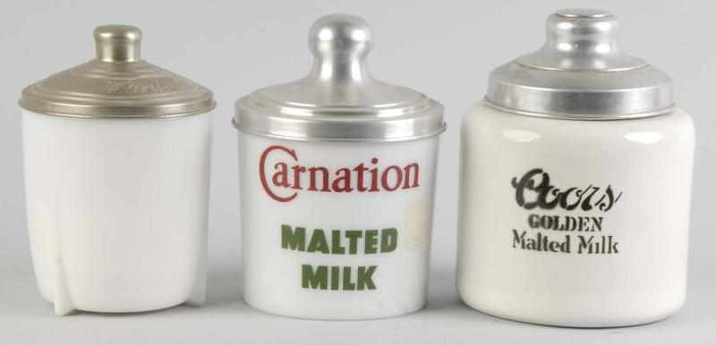 Appraisal: Lot of Malted Milk Canisters Description Includes Coors Carnation and