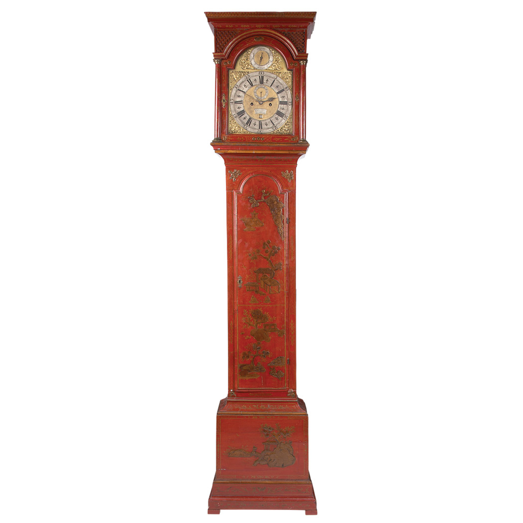 Appraisal: George II Japanned Tall Case Clock Mid th century The