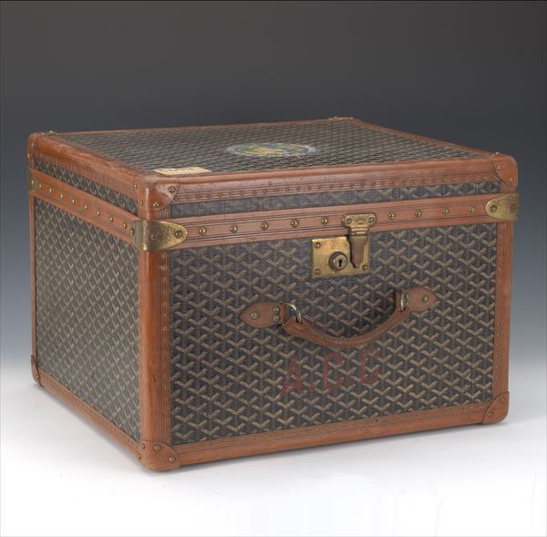 Appraisal: GOYARD HAT TRUNK CA 'S x x Magnificent Goyard hat