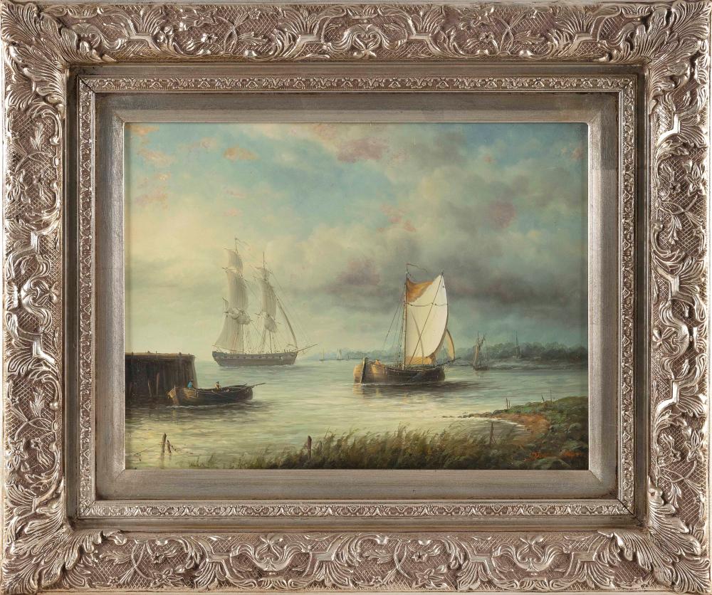 Appraisal: JAMES HARDY III ENGLAND B SHIPS OFF THE HARBOR OIL