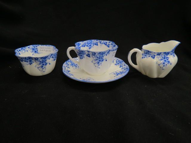 Appraisal: pcs Shelley 'Dainty Blue China creamer sugar cup saucers excellent