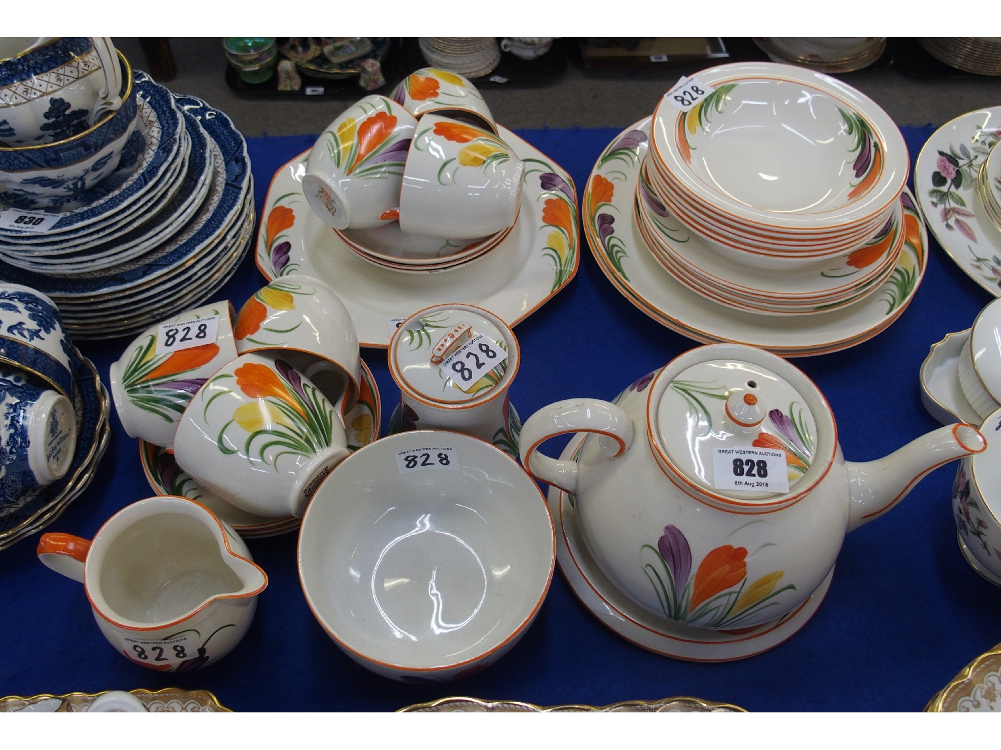 Appraisal: Gibson's Crocus Ware teaset for six