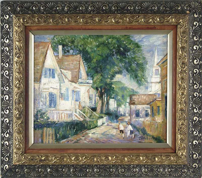 Appraisal: GIFFORD BEAL American - PROVINCETOWN Oil on canvas town scene