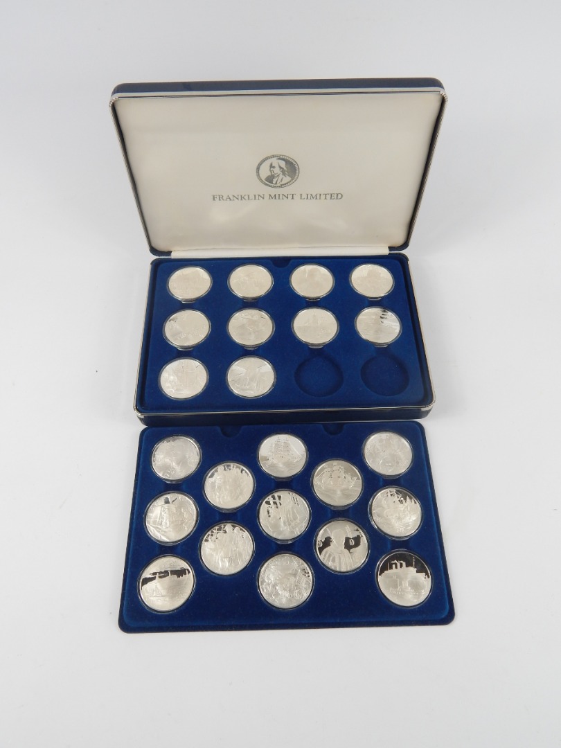 Appraisal: The Franklin Mint British Maritime History Silver Medal Collection twenty