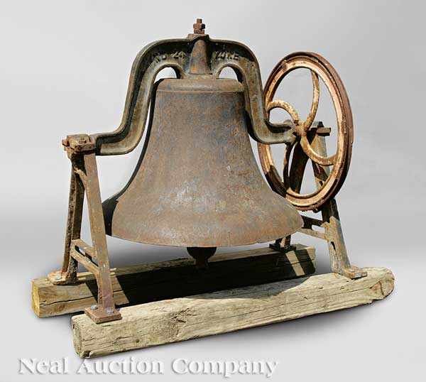 Appraisal: An American Cast Iron School Bell mid- th c labeled