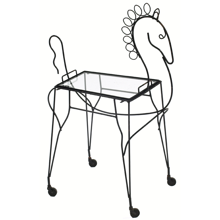 Appraisal: Frederic Weinberg bar cart form of a horse