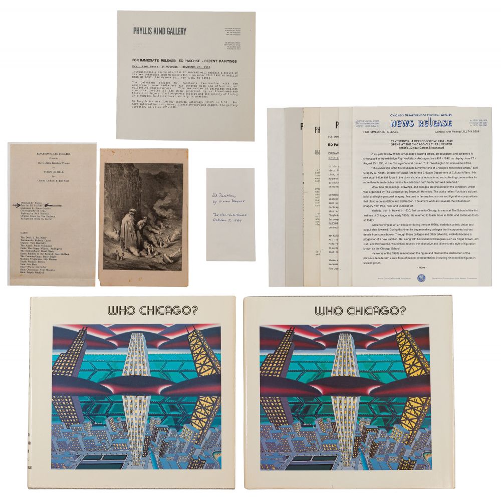 Appraisal: ED PASCHKE AMERICAN - EPHEMERA AND CHICAGO IMAGIST BOOKS items