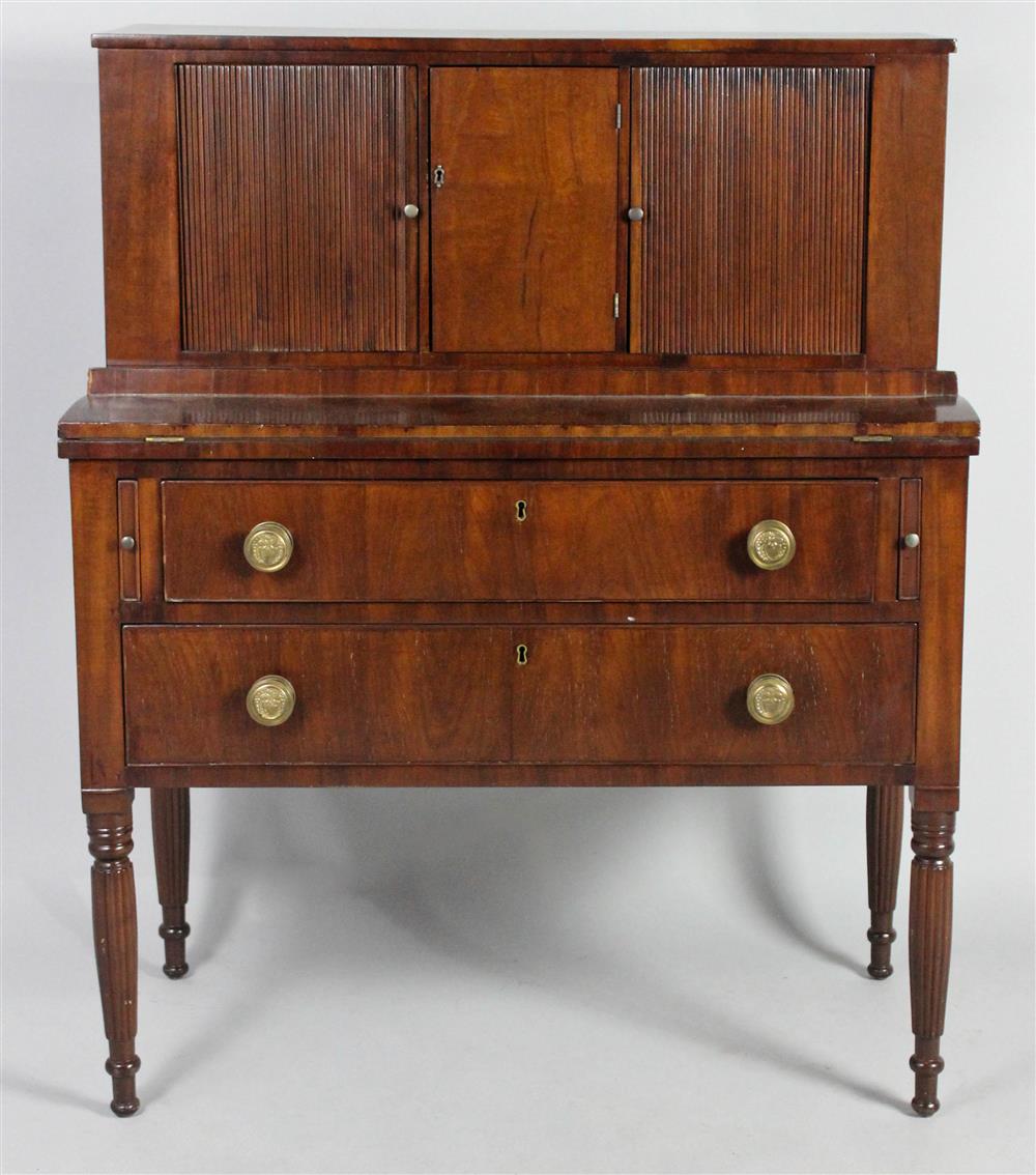 Appraisal: FEDERAL STYLE MAHOGANY LADY'S TAMBOUR WRITING DESK having a molded