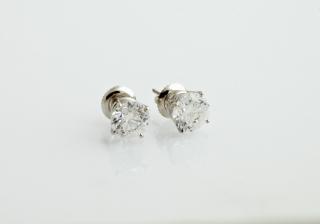 Appraisal: Pair of K White Gold Diamond Stud Earrings each with