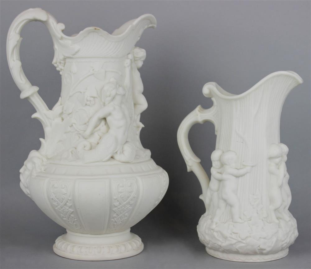 Appraisal: TWO MINTON PARIAN JUGS one with registry mark for May