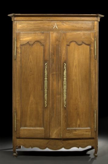 Appraisal: Provincial Louis XV-Style Oak Armoire third quarter th century the