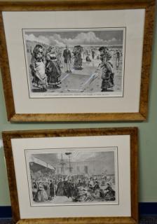 Appraisal: Set of seven framed Harper's Weekly black and white engravings