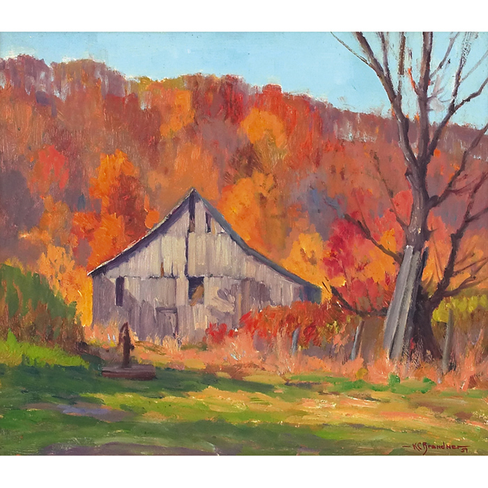 Appraisal: Karl C Brandner American - Tobacco Barn oil on masonite