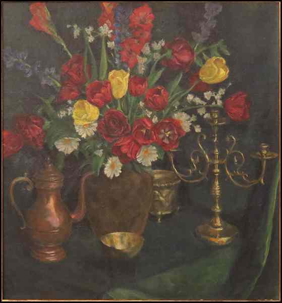 Appraisal: ALLAN SLOAN AMERICAN - STILL LIFE WITH FLOWERS Oil on