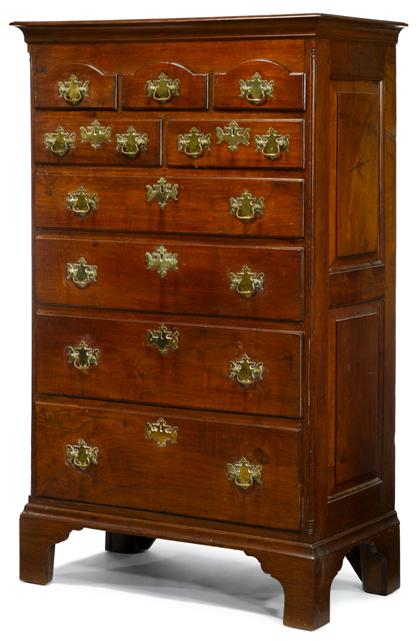 Appraisal: Queen Anne walnut tall chestchester county pa circa