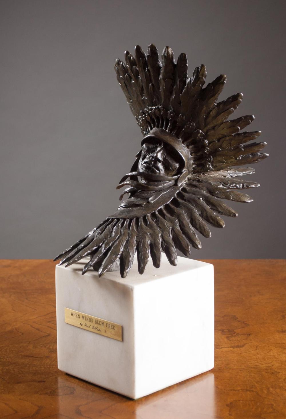 Appraisal: FRED FELLOWS United States born bronze sculpture When Winds Blew