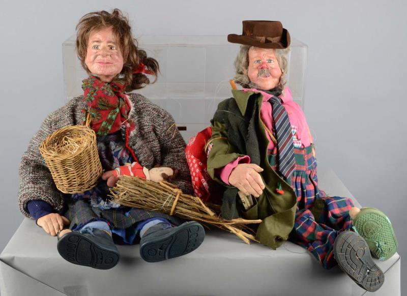 Appraisal: Lot Of Travelin' Tramp Marionettes This unique pair of Czech