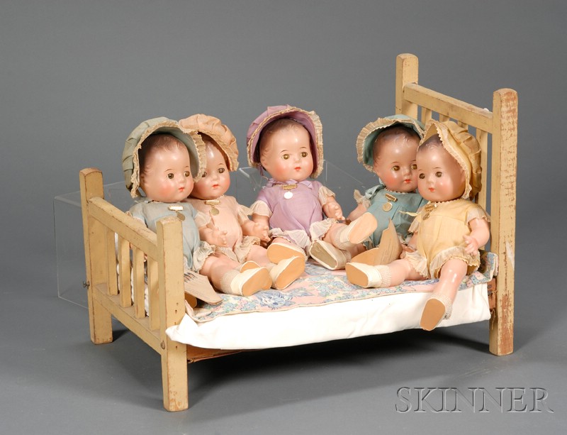 Appraisal: Large-Sized Madame Alexander Composition Dionne Quintuplets c marked Alexander Yvonne