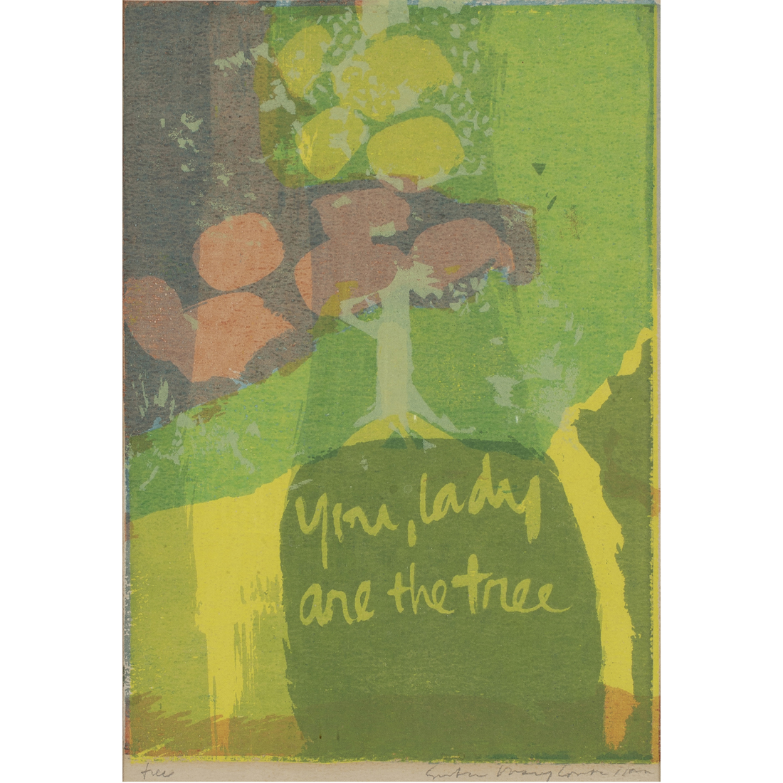 Appraisal: Sister Mary Corita Kent American - Tree screenprint pencil signed