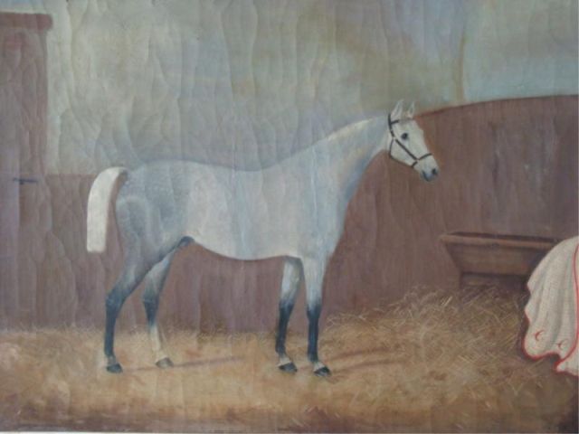 Appraisal: Unsigned Vintage O C Portrait Dapple Grey Horse not obviously