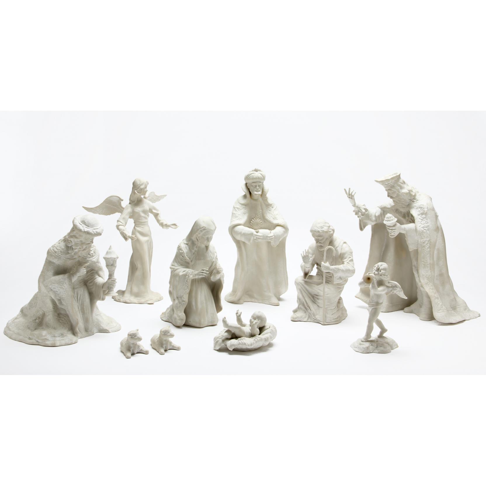 Appraisal: Boehm Bisque Porcelain Nativity Group partial set consisting of pieces