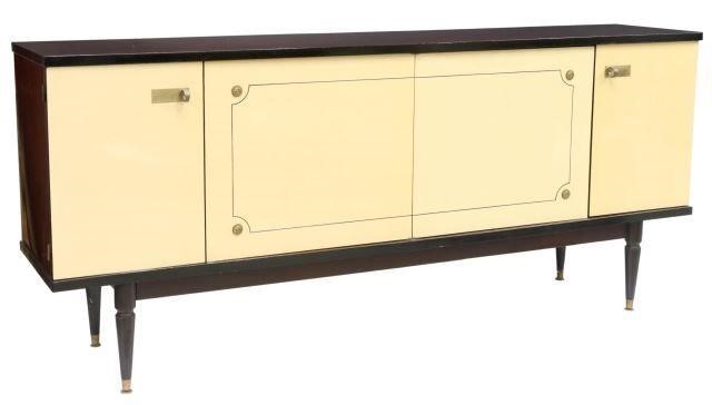 Appraisal: Italian mid-century modern sideboard c s rosewood finish top laminate